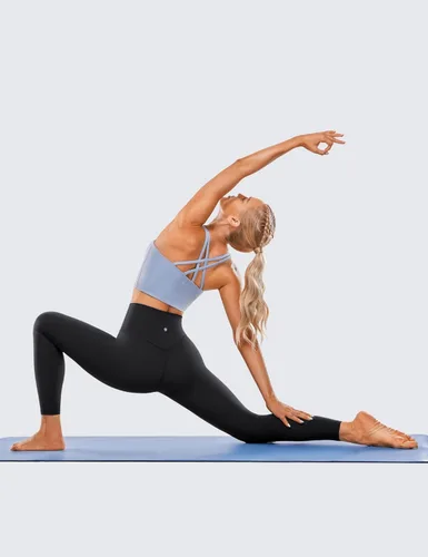 Miniatura 63 de CRZ YOGA Leggings de entrenamiento para mujer con sensación de desnudez cepillada de 25 pulgadas, pantalones de yoga de compresión de cintura alta
