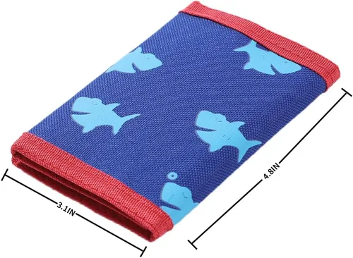 Miniatura 3 de Leyeve Trifold Canvas al aire libre encantadora de la historieta de la cartera para los niños - Santa Claus, Sharks, Billetera triple