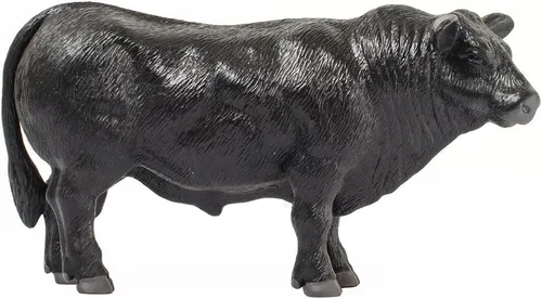 Little Buster Toys Angus Bull | Figura de ganado Angus negro a escala 1:16 | Exhibición realista de granja y rancho | Regalo de coleccionista listo