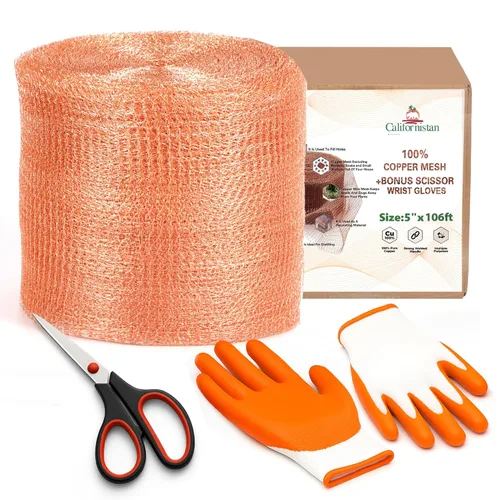 Miniatura 7 de Control de roedores de malla de cobre, 5 x 52 pies, rollo de malla de cobre inoxidable para roedores, murciélagos y caracoles, perfecto