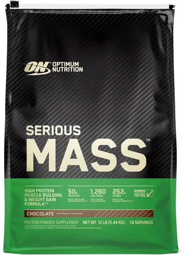Optimum Nutrition Serious Mass Proteína en polvo, ganador de peso, con vitamina C, zinc y vitamina D para reforzar el sistema inmunitario,