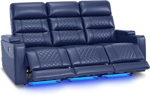 Miniatura 20 de MCombo Sofá Loveseat Eléctrico de 3 Asientos de 76.7'' para Adultos, Asiento de Cine en Casa con Reposacabezas Eléctrico, Certificado FSC, Puertos