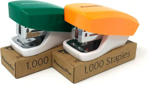 Miniatura 15 de Aria Premium - Juego de mini grapadoras con desgrapadoras integradas, 2000 grapas estándar incluidas, para oficina, escuela y viajes, juego de 2