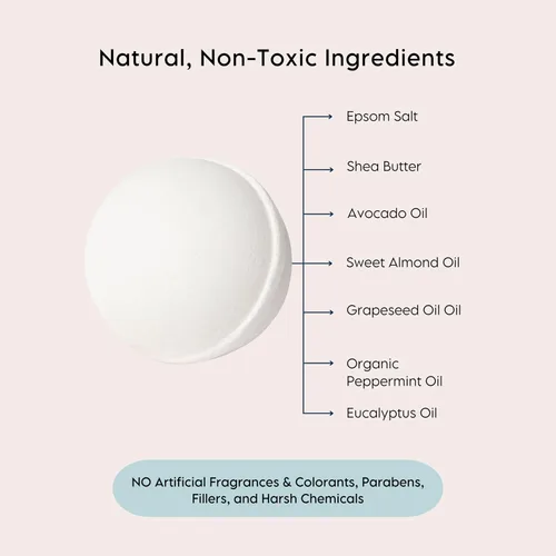 Miniatura 3 de LA SALT CO Breathe - Bomba de baño, 8 onzas, grande, hecha a mano con ingredientes naturales, sal del Himalaya rica en minerales, libre de crueldad