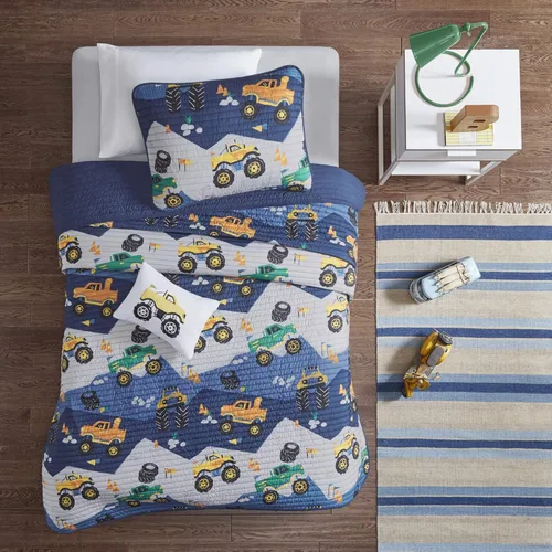 Miniatura 3 de Intelligent Design Juego de edredón reversible Nash para niños, diseño divertido y vibrante, ropa de cama ligera para todas las estaciones, colcha
