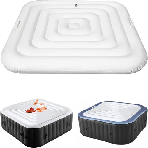 Cubierta Inflable para Jacuzzi Tapa de Ahorro de Energía para Jacuzzi al Aire Libre, Cubierta Protectora Resistente al Viento e Impermeable para