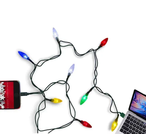 Miniatura 2 de Cable de carga de teléfono con luces de Navidad LED