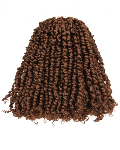 Miniatura 35 de Paquete de 8 paquetes de cabello de ganchillo Passion Twist de 6 pulgadas, rizos bohemios pretrenzados previamente trenzados, negro natural 1B