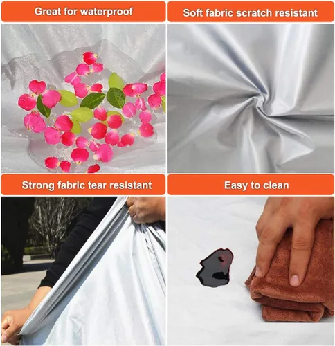 Miniatura 2 de Kayme Fundas impermeables para automóvil para todo tipo de clima, protección contra la lluvia y el sol y los rayos UV, con bolsillo para espejo
