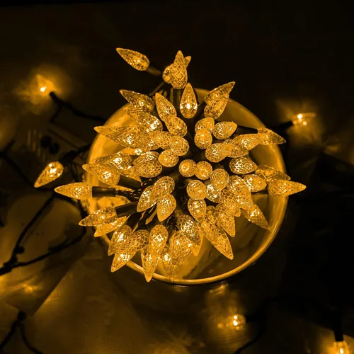 Miniatura 3 de Dazzle Bright C6 - Luces de Navidad a pilas, paquete de 2 unidades en total de 100 LED de 34 pies, luces multicolor con 8 modos, decoraciones