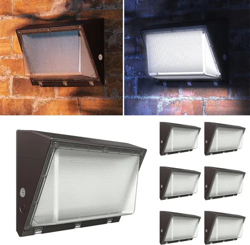Sunco - Paquete de pared LED de 120 W, sensor de fotocélula del anochecer al amanecer, industrial, regulable, impermeable, grado comercial,