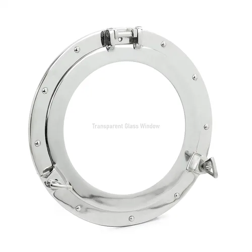 Miniatura 7 de Nagina International Espejo náutico niquelado prémium para ojo de buey de barco de 12 pulgadas Espejo plano de decoración de pared marítima