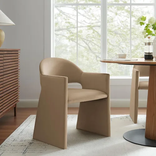 Miniatura 16 de Modway Talia Performance - Sillón de comedor de terciopelo en color marrón chocolate