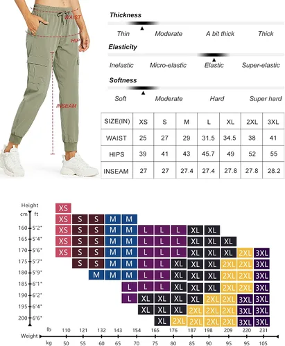 Miniatura 6 de ZUTY Pantalones cargo para mujer, de 27 pulgadas, pantalones deportivos de secado rápido, ligeros, resistentes al agua, pantalones deportivos