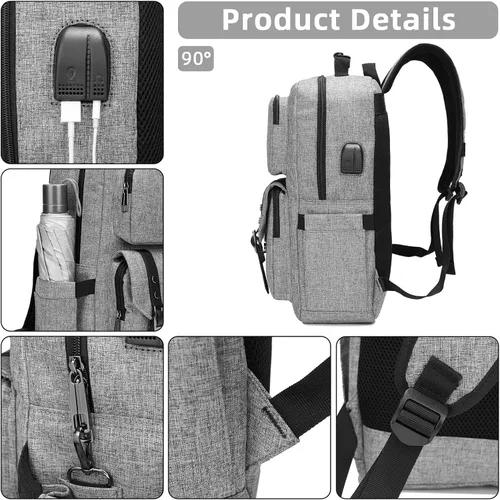 Miniatura 4 de HFSX Mochila para laptop para mujeres y hombres, mochilas universitarias, mochila vintage, mochila para libros, mochila de moda antirrobo, mochilas