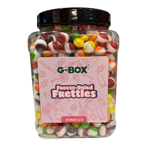 G-BOX 22 OZ de dulces liofilizados Frettles, Premium hecho en EE. UU., delicioso crujiente con sabor a fruta, artículos de tendencia de TikTok,