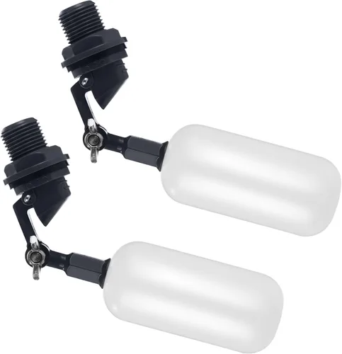 Paquete de 2 válvulas de bola de flotador de brazo ajustable para control automático del nivel de agua en canales de agua para ganado, acuarios,