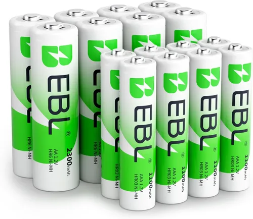 Miniatura 8 de EBL - Combo de 16 pilas AA y AAA con 8 pilas recargables AA de 2300 mAh y 8 pilas recargables AAA de 800 mAh