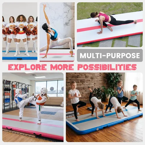 Miniatura 7 de Tuxedo Sailor Inflatable Gymnastics Tumbling Mat Tumble Track Thickness Floor Mat With Electric Air Pump for Rosa marinero
