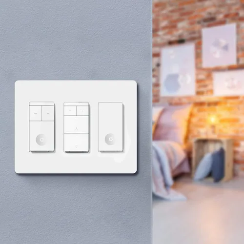 Miniatura 3 de TREATLIFE Placas de pared decorativas sin tornillos, placa de interruptor de luz de 2 segmentos de tamaño estándar, cubiertas de tomacorrientes