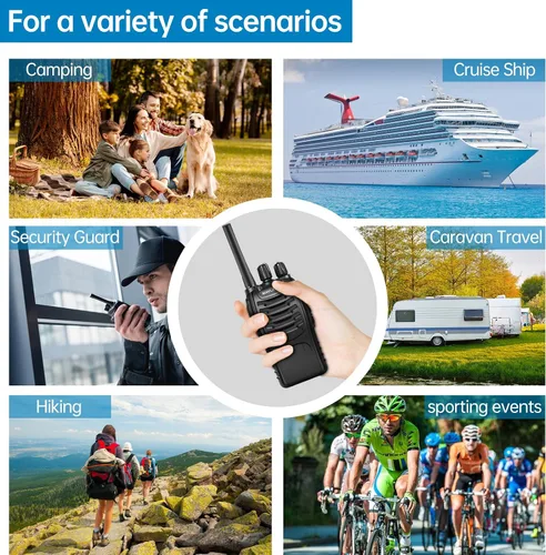 Miniatura 6 de Maylawn Walkie Talkies Paquete de 2, Walkie Talkies de Largo Alcance para Adultos con Baterías Recargables, Radios Bidireccionales con Luz LED