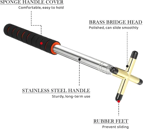 Miniatura 5 de Skylety Taco de billar para billar, accesorios de mesa de billar retráctil, soporte para taco de billar con cabezal de puente de latón extraíble