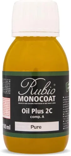 Rubio Monocoat Muestra de Acabado de Aceite para Madera - Puro | Aceite Plus Parte A | Aceite de Linaza de Secado Rápido y Ecológico para Uso Pure