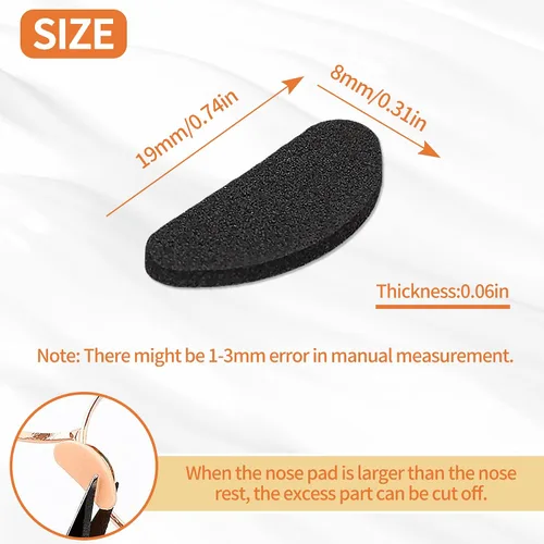Miniatura 2 de SooGree 20 pares de almohadillas de espuma suave para la nariz, almohadillas autoadhesivas de 0.069 pulgadas de grosor, almohadillas de nariz