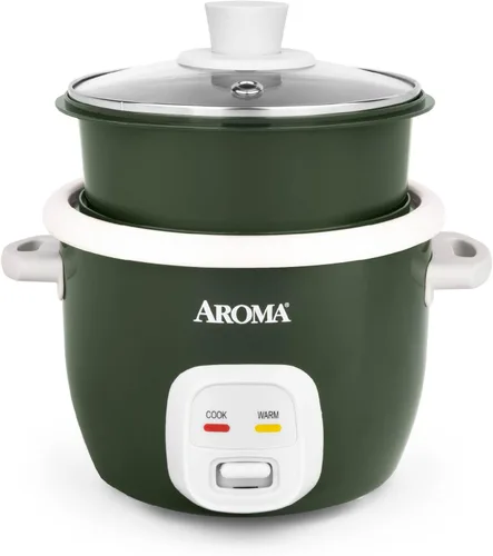 AROMA® CoreCoat - Olla arrocera con cesta desplegable para cocinar alimentos (4 tazas cocidas, 2 tazas sin cocinar)