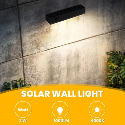 Miniatura 2 de Luces solares para exteriores, luz solar con sensor de movimiento para letrero de casa, IP44 impermeable 1000LM 4000K estilo moderno de lujo sin
