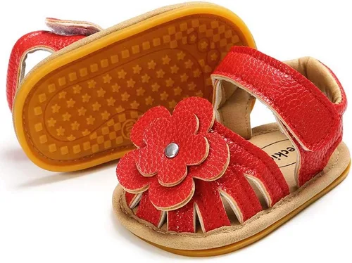 Miniatura 147 de Meckior Sandalias de verano con punta abierta y suave de piel sintética para bebés y niñas pequeñas