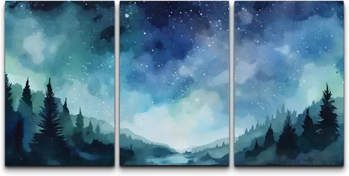 Miniatura 113 de NWT Juego de Arte de Pared de Lienzo Enmarcado Bosque Blanco y Negro Reflejo de Lago Paisaje Naturaleza Vida Silvestre Arte de Fotografía Rústico