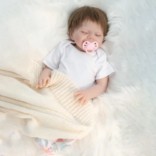 Zlgkjk Reborn - Muñecas de bebé dormidas realistas con cuerpo completo de silicona de vinilo suave, muñecas de bebé realistas de 18 pulgadas para