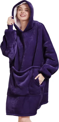 Miniatura 12 de Aemilas Wearable Blanket Hoodie - Warm Sherpa Blanket Sweatshirt as Gifts for Adult Women Mom Men, One Size Fits All