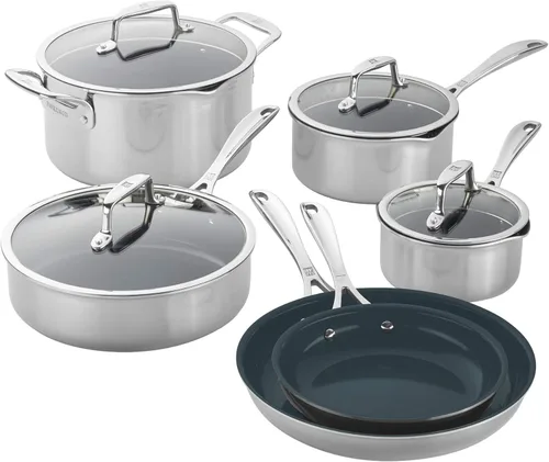 Miniatura 2 de ZWILLING Clad CFX Juego de utensilios de cocina antiadherentes de acero inoxidable de 7 piezas