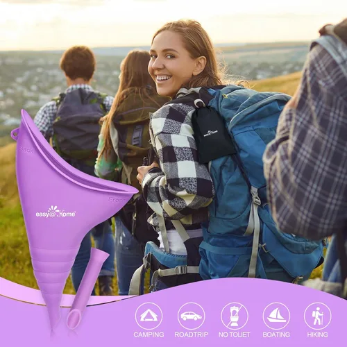 Miniatura 6 de Easy@Home Dispositivo de micción femenina portátil para mujeres: Embudo de orina de silicona femenina para orinar para orinar taza reutilizable