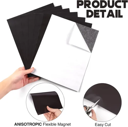 Miniatura 4 de 8.5X11 Pulgadas Hojas Magnéticas Adhesivas para Tamaño Carta (Paquete de 80 Piezas), Hojas Magnéticas con Adhesivo Autoadhesivo para Aula/Escuela