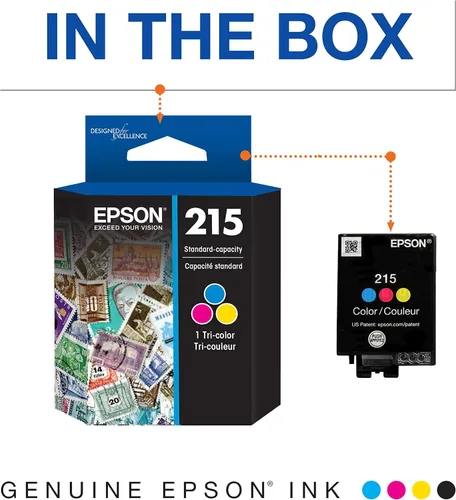 Miniatura 6 de Epson T215 - Tinta de capacidad estándar negro -Cartucho (T215120-S) para determinadas impresoras de fuerza laboral T215 -Cartucho tricolor