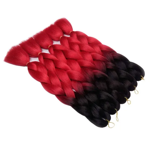 Miniatura 2 de 5 extensiones de cabello sintético para trenzar estilo afro ombré, 24 pulgadas, 2 tonos para mujeres, trenzas de ganchillo torcidas, 3.53 onzas