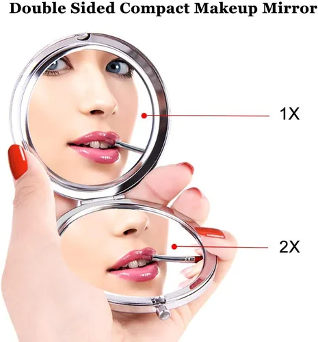 Miniatura 2 de Espejos de maquillaje compactos de bolsillo de cristal, el juego de espejos de letras incluye 1 espejo de letra, 1 pulsera de nudo de amor