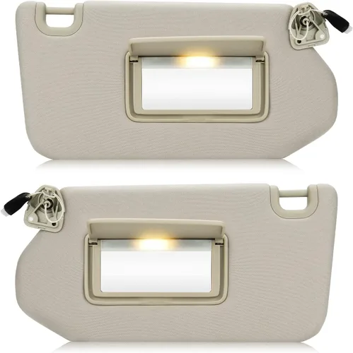 Miniatura 9 de Visera solar con luz para Nissan Pathfinder 2013-2018, Infiniti QX60 2014-2017, JX35 2013, reemplazo de visera solar beige del lado izquierdo