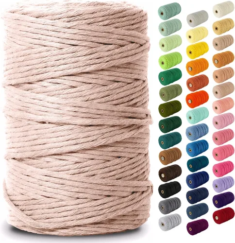 Miniatura 17 de Nook Theory - Cuerda de macramé de 3 mm, 220 yardas de cuerda de algodón, hilo de 4 mm y 5 mm, cuerda para manualidades, perfecta para colgantes