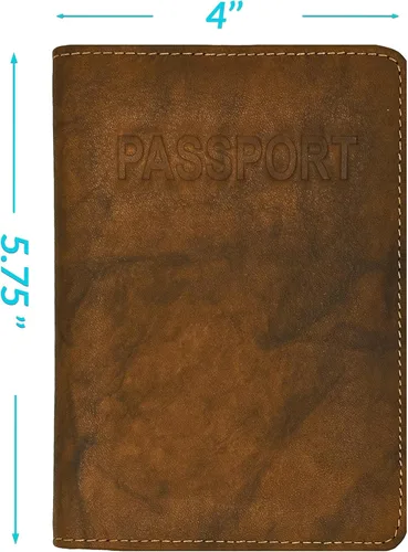 Miniatura 5 de Soporte personalizado de cuero con monograma RFID para pasaporte y etiqueta de equipaje, montura antigua, Juego de funda para pasaporte y etiqueta