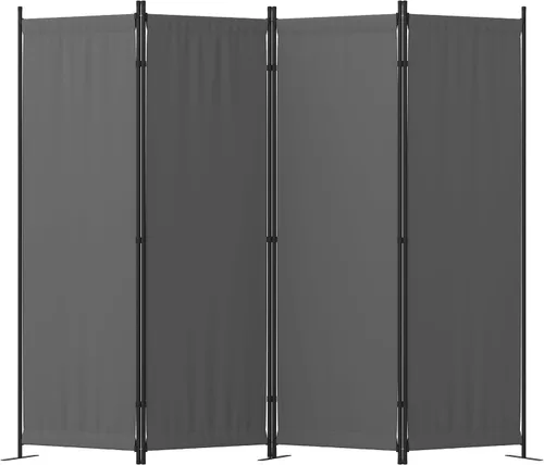Miniatura 8 de Divisor de habitación, pantalla de privacidad plegable de 4 paneles, separación portátil de 88 pulgadas con 3 pies de metal, divisores de habitación