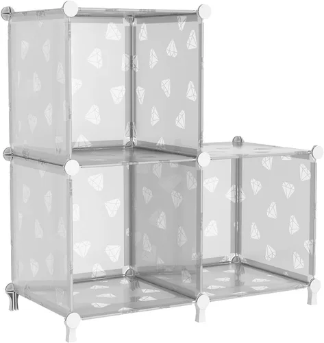 UNKU Organizador de almacenamiento de cubos, 3 cubos organizadores de armario, estantes de almacenamiento, estantería apilable para bricolaje,
