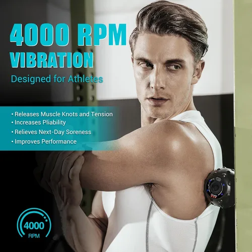 Miniatura 5 de Bola de Masaje Vibratória Vulken para Recuperación Muscular con SphereStrap – Objetivo Áreas de Difícil Acceso, Masaje de Espalda Sin Manos. Bola