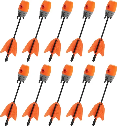 Miniatura 7 de Zing Zonic - Paquete de recambio de flechas silbantes, 10 flechas rojas, compatible con HyperStrike Firetek Z-Tek Z-Curve Z-Bow para niños Rojo