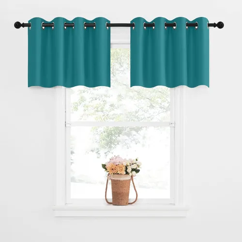 Miniatura 242 de NICETOWN Cortinas opacas de cocina para ventana sobre el fregadero, aislamiento térmico, decoración del hogar, pequeños niveles opacos con ojales