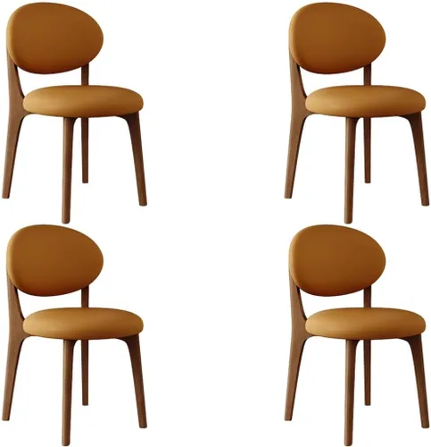 Miniatura 42 de YVYKFZD Juego de sillas de comedor, sillas de cocina de madera maciza, silla de comedor de granja con respaldo curvo, silla tapizada de cuero