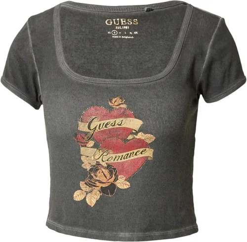 GUESS Camiseta de manga corta con logotipo romántico para mujer